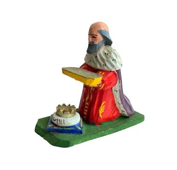 Grulicher Krippenfigur, König Melchior um 1920  (7 cm)