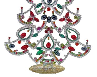 Preview: Bunter glitzernder Christbaum aus Strass Steinen - Gablonz, 32 cm