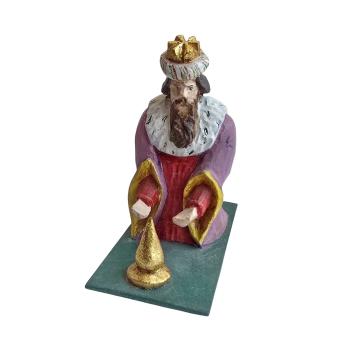 Antike Grulicher Krippenfigur / Hl. König Melchior um 1920 (10 cm)