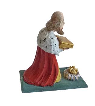Preview: Antike Grulicher Krippenfigur / Hl. König Melchior um 1920 (10 cm)