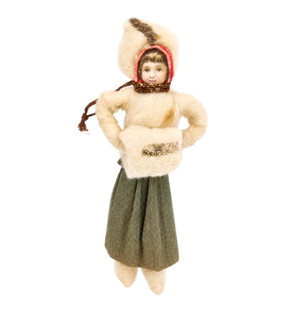 Mädchen mit Muff aus Watte, um 1900