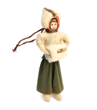 Preview: Mädchen mit Muff aus Watte, um 1900