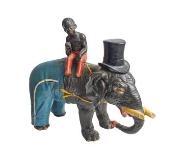 Zirkus Elefant mit Treiber, 19. Jahrhundert