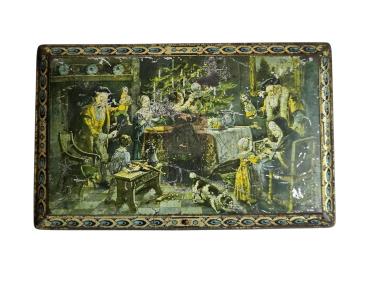 Antique tin box / Christmas motif