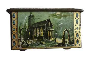 Antique tin box / Christmas motif