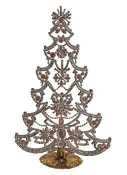 Bunter glitzernder Christbaum aus Strass Steinen - Gablonz, 31 cm