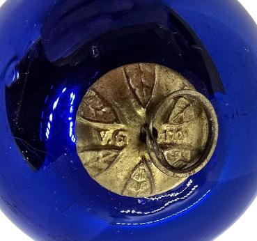 Cobalt blue Biedermeier Kugel,  Meisenthal Vergo  (6 cm)