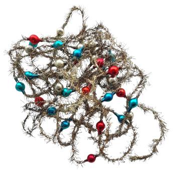 4 Tinsel Garlands with glass Beads, ca. 530 cm, 20s