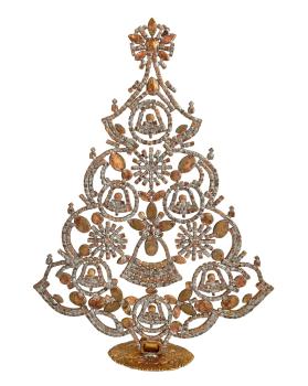 Preview: Bunter glitzernder Christbaum aus Strass Steinen - Gablonz, 34 cm