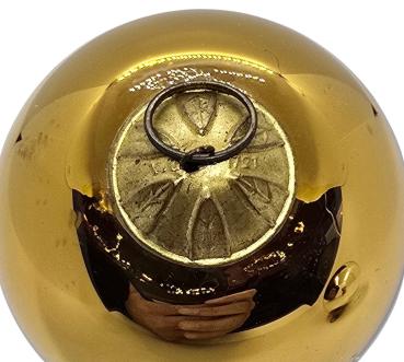 Golden Biedermeier Kugel, Meisenthal Vergo (6 cm)