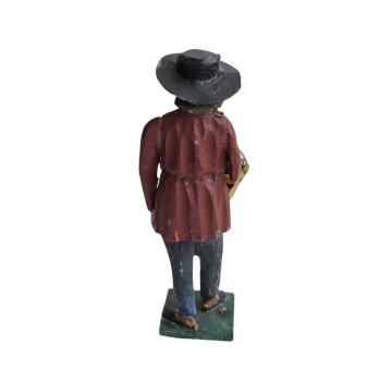 Preview: Antique grulich crib figurine, Gift bringer with basket, around 1900 (10 cm)