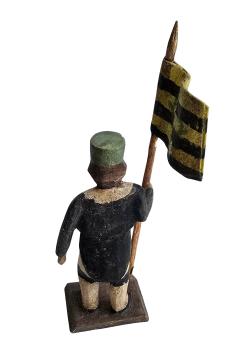Grulich crib figurine, miner with flag, ~ 1900