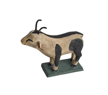 Grulich crib figurine, Goat, hand carved wood