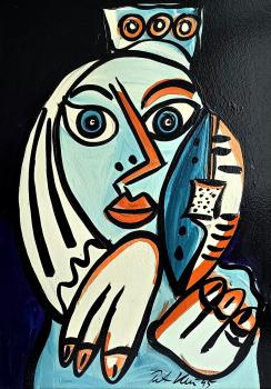 Peter Robert Keil (b. 1942 Züllichau), "My friend Pablo Picasso" Palma de Mallorca 95