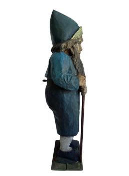 Garden gnome / Dwarf, carved wood, 19th century
