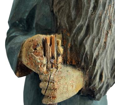 Garden gnome / Dwarf, carved wood, 19th century