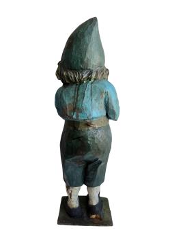 Garden gnome / Dwarf, carved wood, 19th century