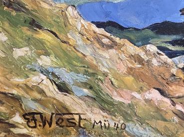 Gemälde Bergbauernhof im Ötztal, sig. F. West, datiert 1940, München