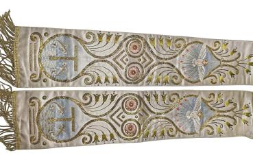 Antike Stola für Ornat, Messgewand, Vestment, um 1900
