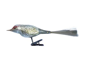 Glasornament,  Vogel auf Zwicker, ~ 1920