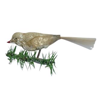 Glasornament,  Vogel auf Zwicker, ~ 1920