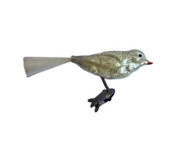 Glasornament,  Vogel auf Zwicker, ~ 1920
