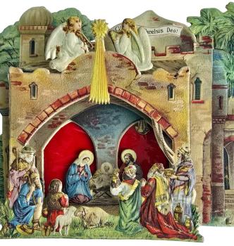 Cardboard Nativity Scene, first half 20th century