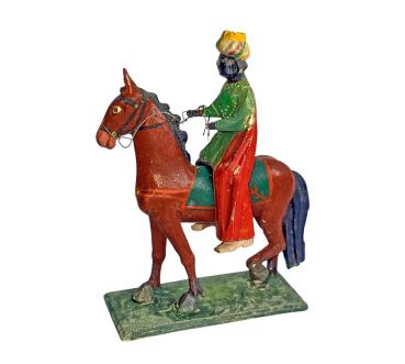 Antiker Grulicher König auf Pferd um1900  (10 cm)