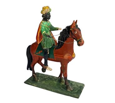 Antiker Grulicher König auf Pferd um1900  (10 cm)