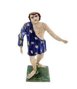 Antike Grulicher Krippenfigur / Hirte, um 1880/1900