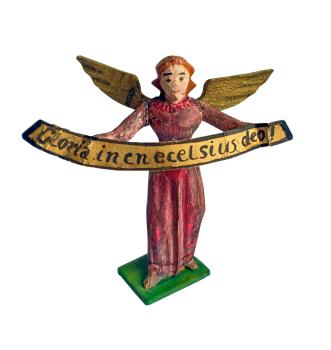 Antike Grulicher Krippenfigur / Verkündigungsengel, um 1880/1900