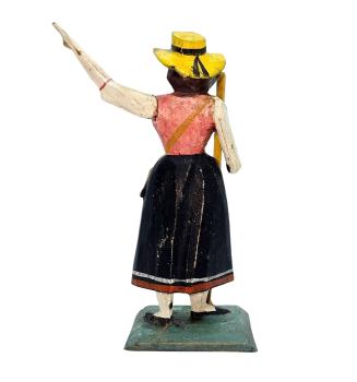 Antike Grulicher Krippenfigur / Hirtin, um 1900  (10 cm)