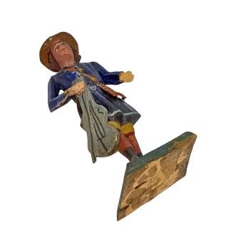 Antike Grulicher Krippenfigur /Musikant mit Geige, um 1880/1900 (10 cm)