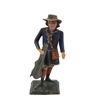 Antike Grulicher Krippenfigur /Musikant mit Geige, um 1880/1900 (10 cm)