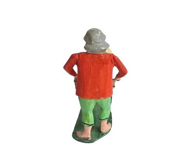 Antique grulich crib figurine, shepherd feeding sheep, ca. 1900 (7 cm)