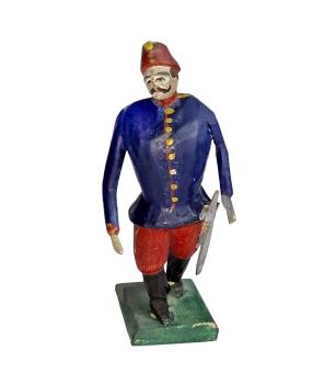 Antike Grulicher Krippenfigur / Soldat um 1880 / 1900  (10 cm)