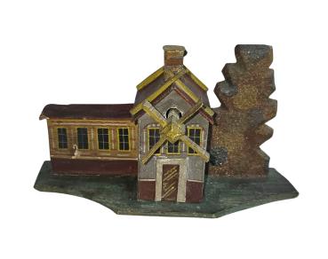 Antique Grulich nativity crib building, Watermill, around 1900