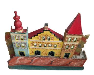 Antique Grulich nativity crib building, around 1900