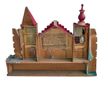 Antique Grulich nativity crib building, around 1900