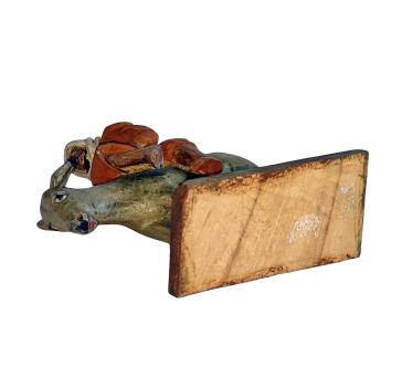 Antike Krippenfigur / Orientale mit Esel um 1900