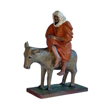 Antike Krippenfigur / Orientale mit Esel um 1900