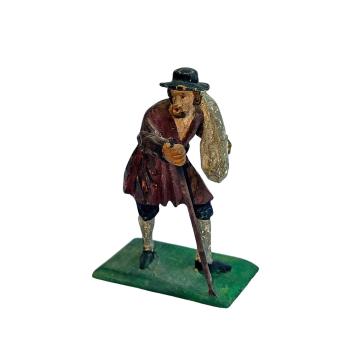 Antike Grulicher Krippenfigur / Hirte mit Sack um 1900 (7 cm)