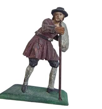 Preview: Antique crib figurine, Shepherd with sack, around 1900 (7 cm)
