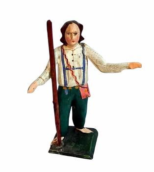 Antike Grulicher Krippenfigur / Hirte um 1900 (10 cm)