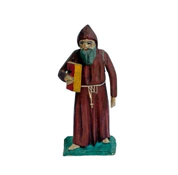 Antike Grulicher Krippenfigur / Mönch mit Gebetsbuch um 1900  (10 cm)