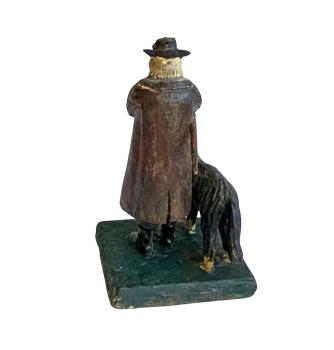 Antike Krippenfigur / Hirte mit Hund um 1900