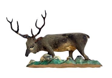 Antique crib figurine, deer, around 1900
