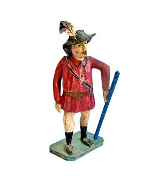 Antique grulich crib figurine, wanderer, around 1900 (10 cm)