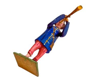 Antike Grulicher Krippenfigur / Hirte mit Flöte um 1900 (10 cm)