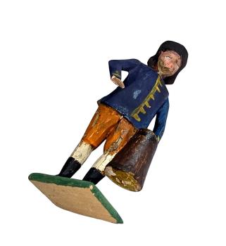 Antike Grulicher Krippenfigur / Gabenbringer mit Krug um 1900 (10 cm)